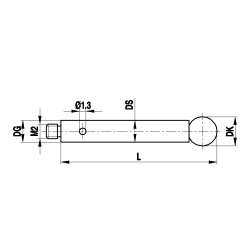 M2 рубиновый шарик Ø8 мм, стержень из нержавеющей стали, L 13 мм, ML 13 мм, для систем ZEISS A-5555-0316