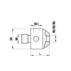 M5 на M2 переходник из нержавеющей стали, L 10 мм, для систем ZEISS A-5555-0226